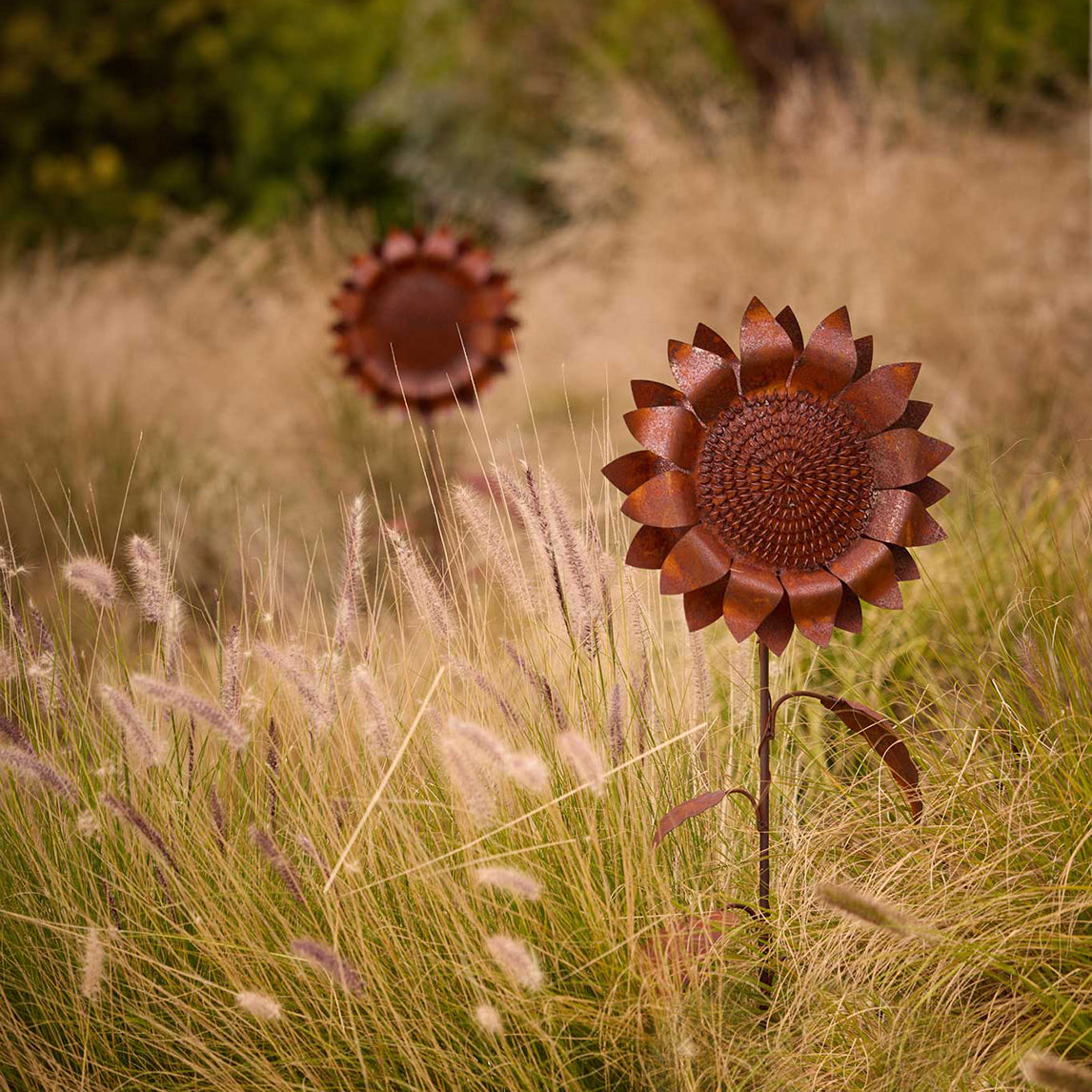 Sunflower Stake - Rust Finish