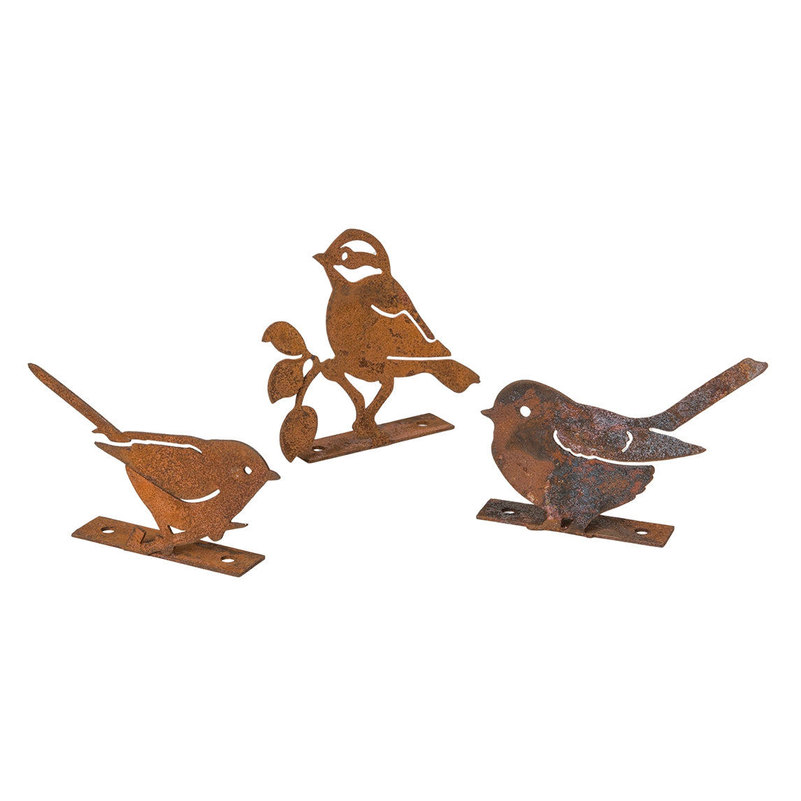 Bird Silhouette Rust Finish - Set of 3