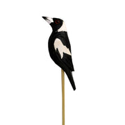 Hand-carved Timber Magpie on Stick