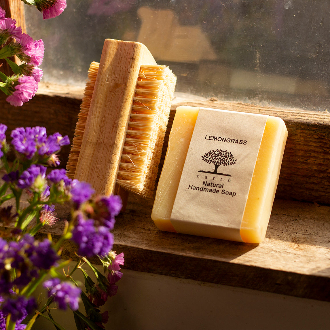 Nail Brush and Handmade Soap - Lemongrass