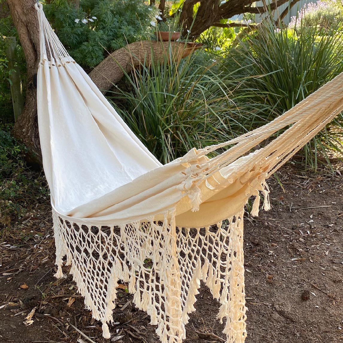 Natural Macrame Double Hammock