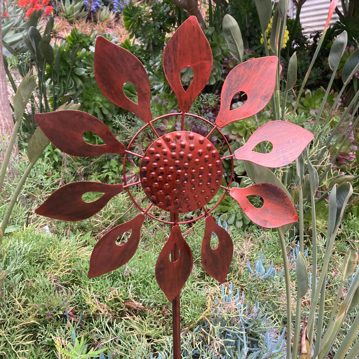 Dahlia Bronze Wind Spinner