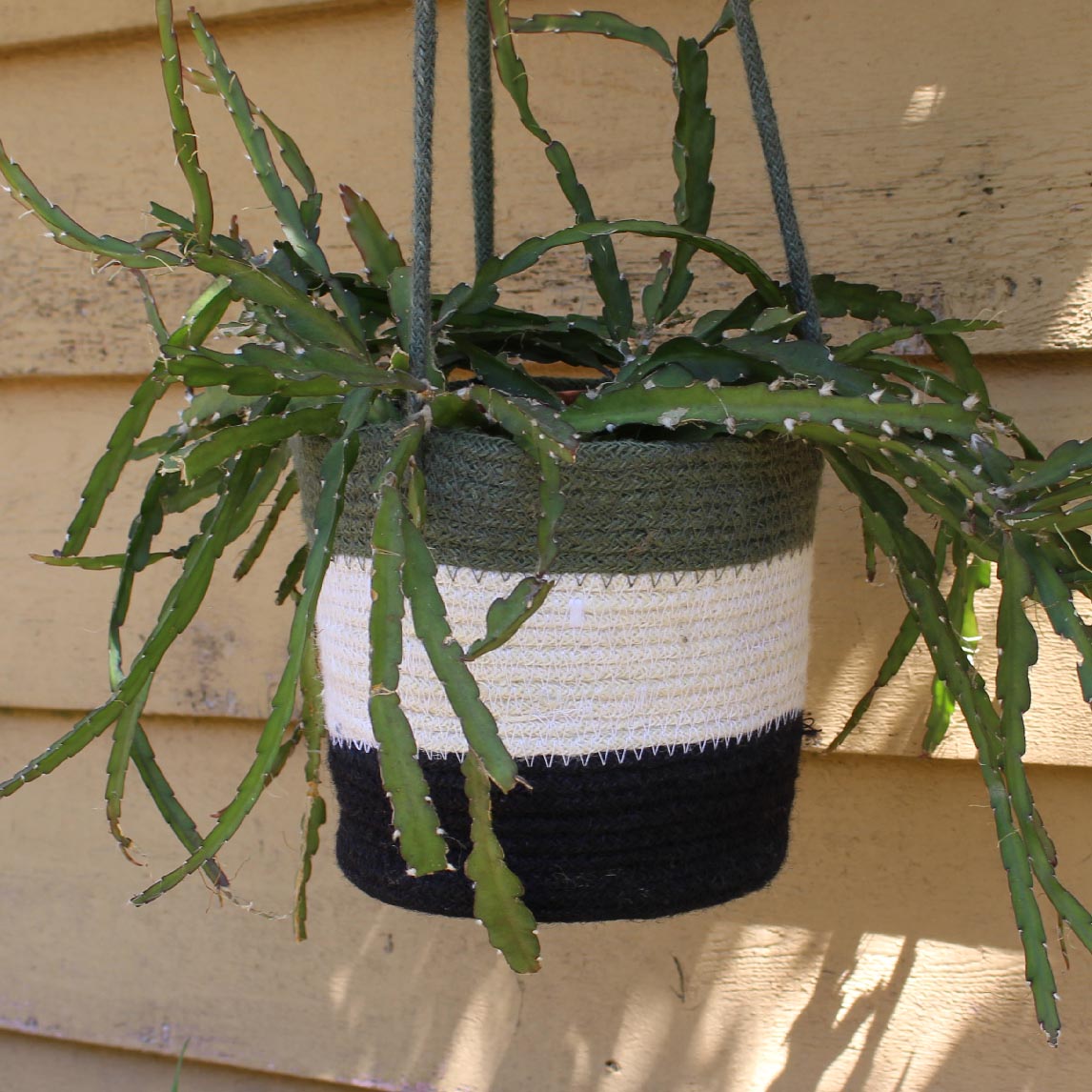Woven Outdoor Hanging Basket - Brown