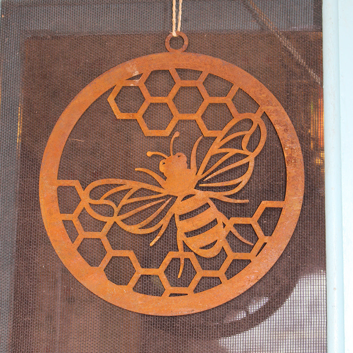 Rustic Bee Corten Disk Set of 2