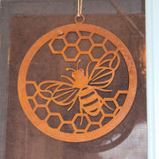 Rustic Bee Corten Disk Set of 2